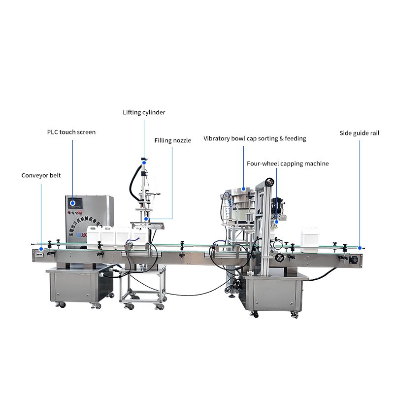 Automatic Single-Head Peristaltic Pump Liquid Filling, Capping & Screwing Production Line