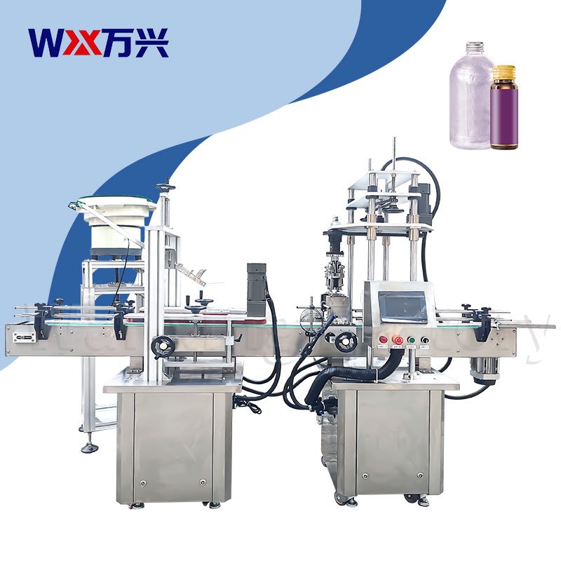 Threaded aluminum cap locking machine