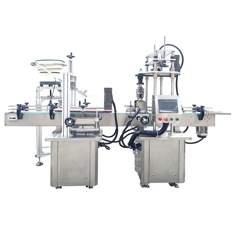 Threaded aluminum cap locking machine