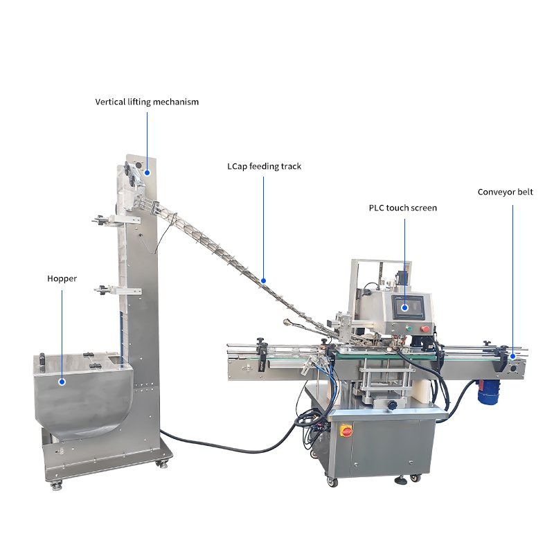 Automatic lifting, capping and servo capping line