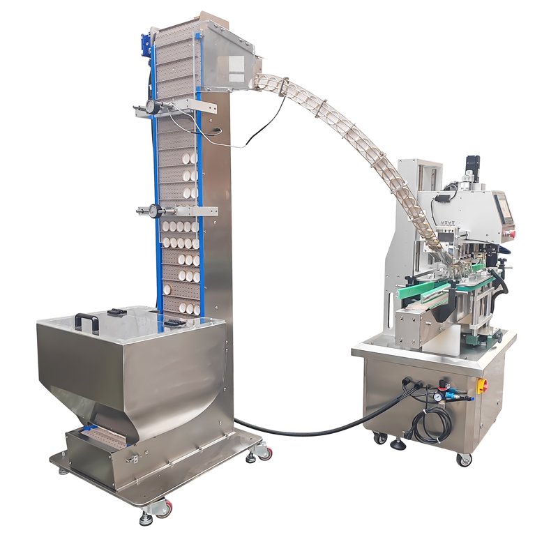 Automatic lifting, capping and servo capping line