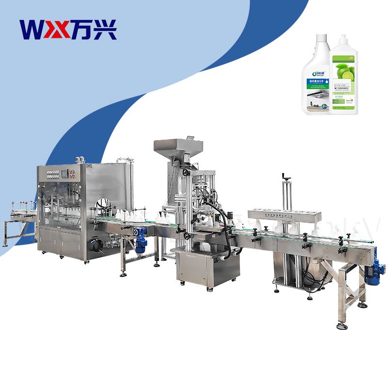 Double track filling top cap screw cap aluminum foil sealing line