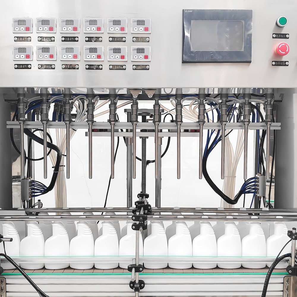 Double track filling top cap screw cap aluminum foil sealing line