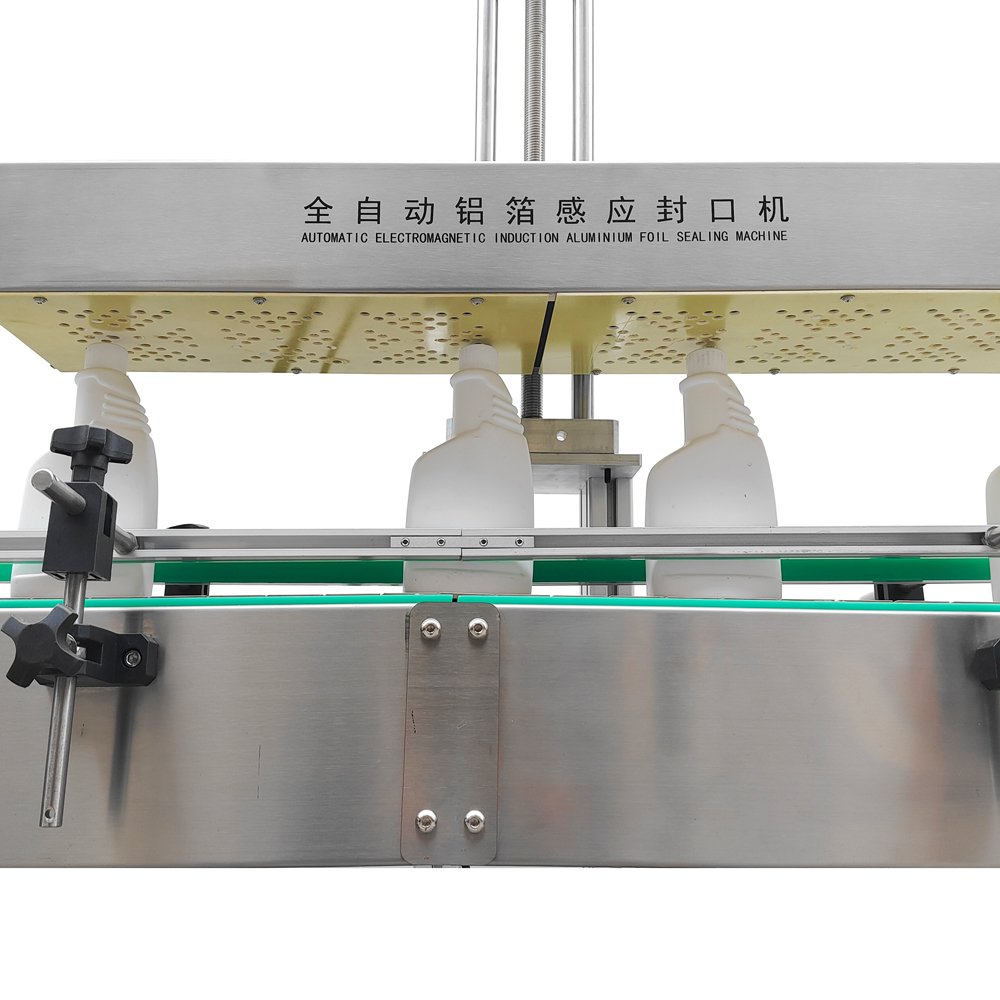 Double track filling top cap screw cap aluminum foil sealing line