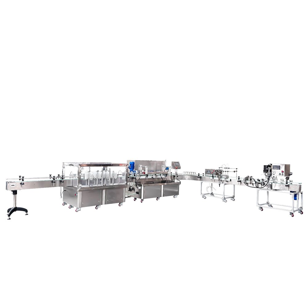 Brush washing bottle filling capping machine