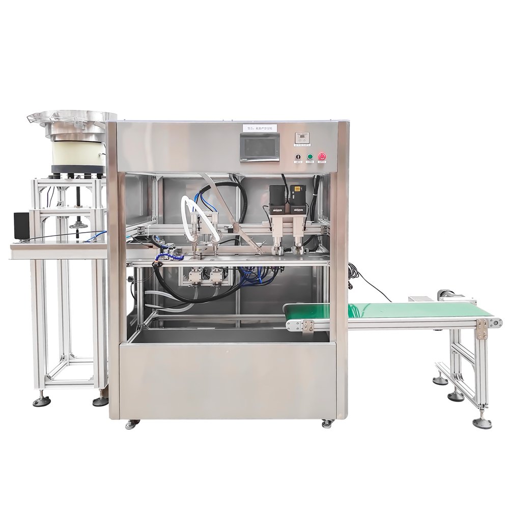 Self-standing bag double-head cabinet filling machine
