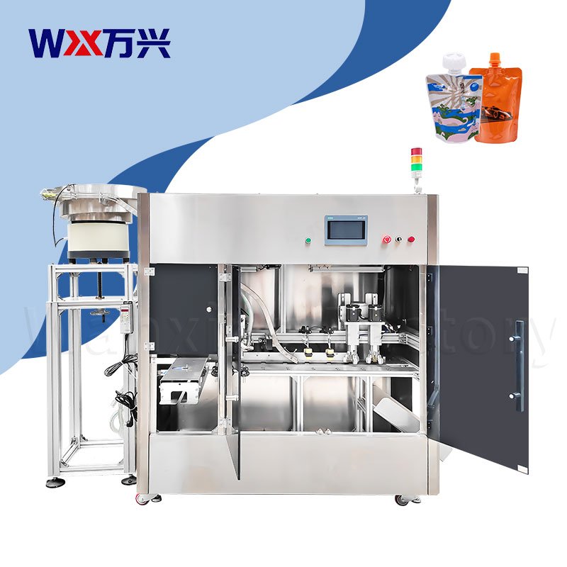 Self-standing bag double-head cabinet filling machine