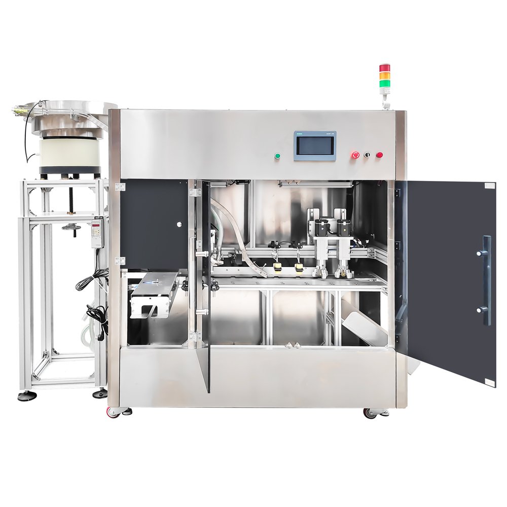 Self-standing bag double-head cabinet filling machine