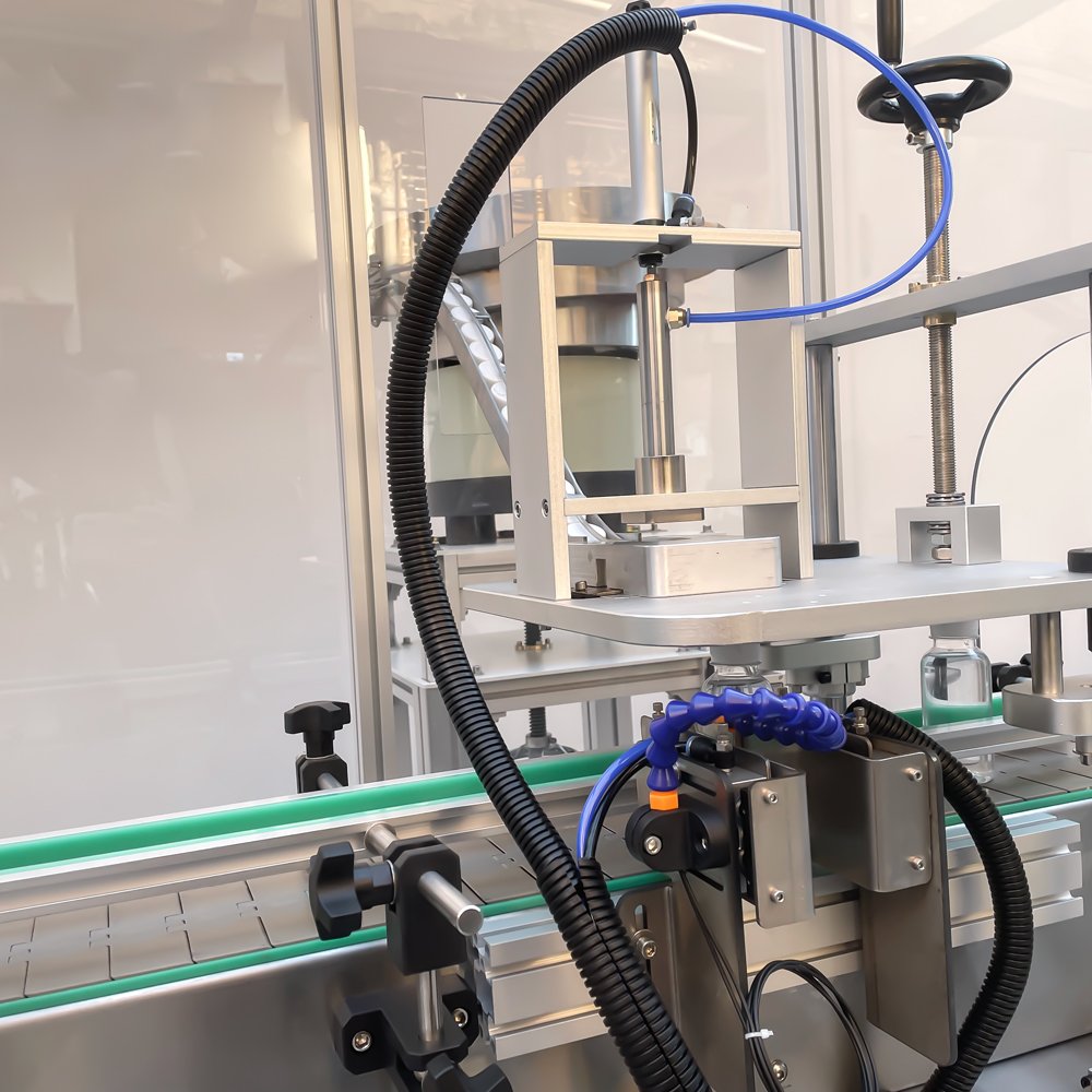 Automatic 6-head filling, capping, screw-capping, light inspection, labeling and coding production line